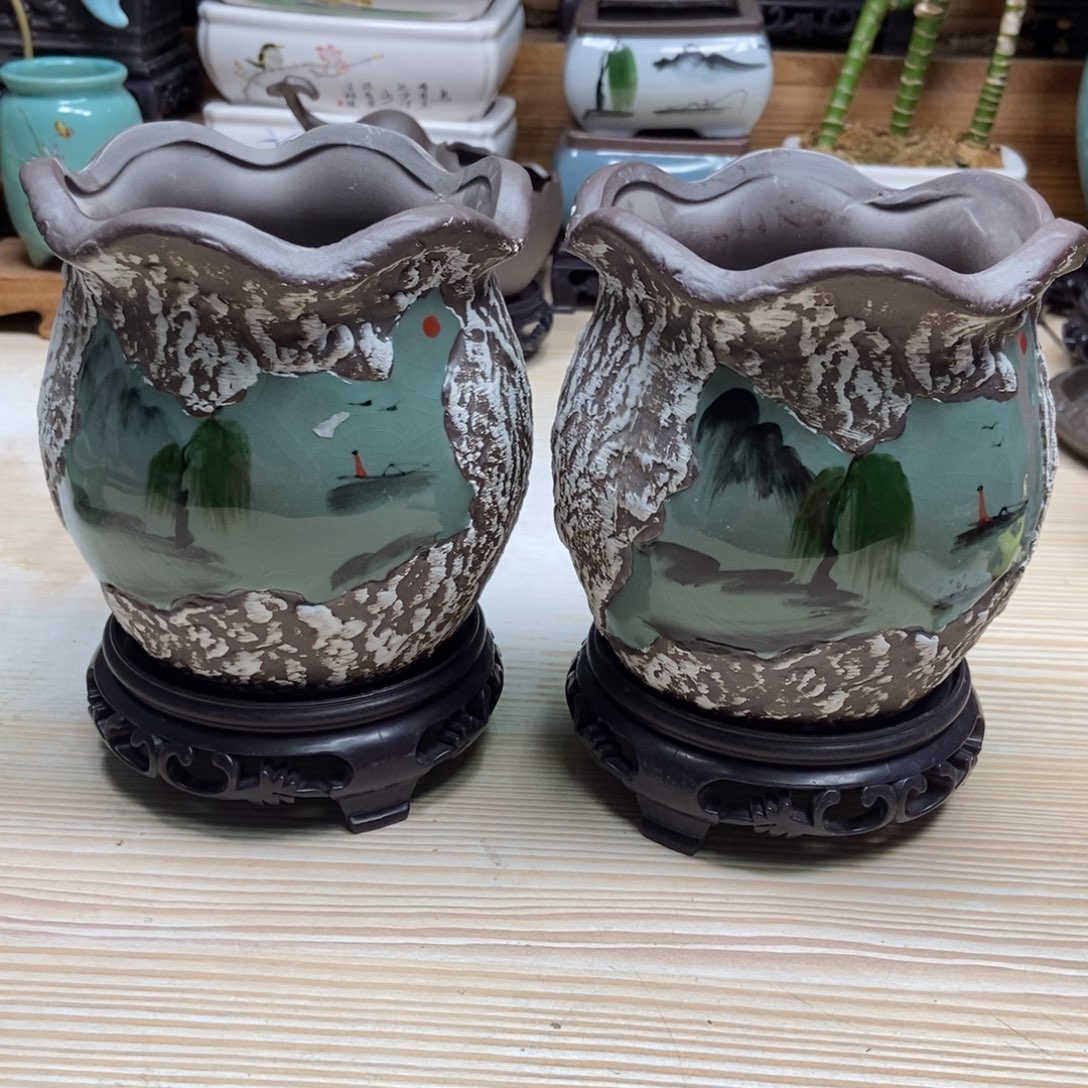 瓷片陶瓷花盆陶瓷艺术