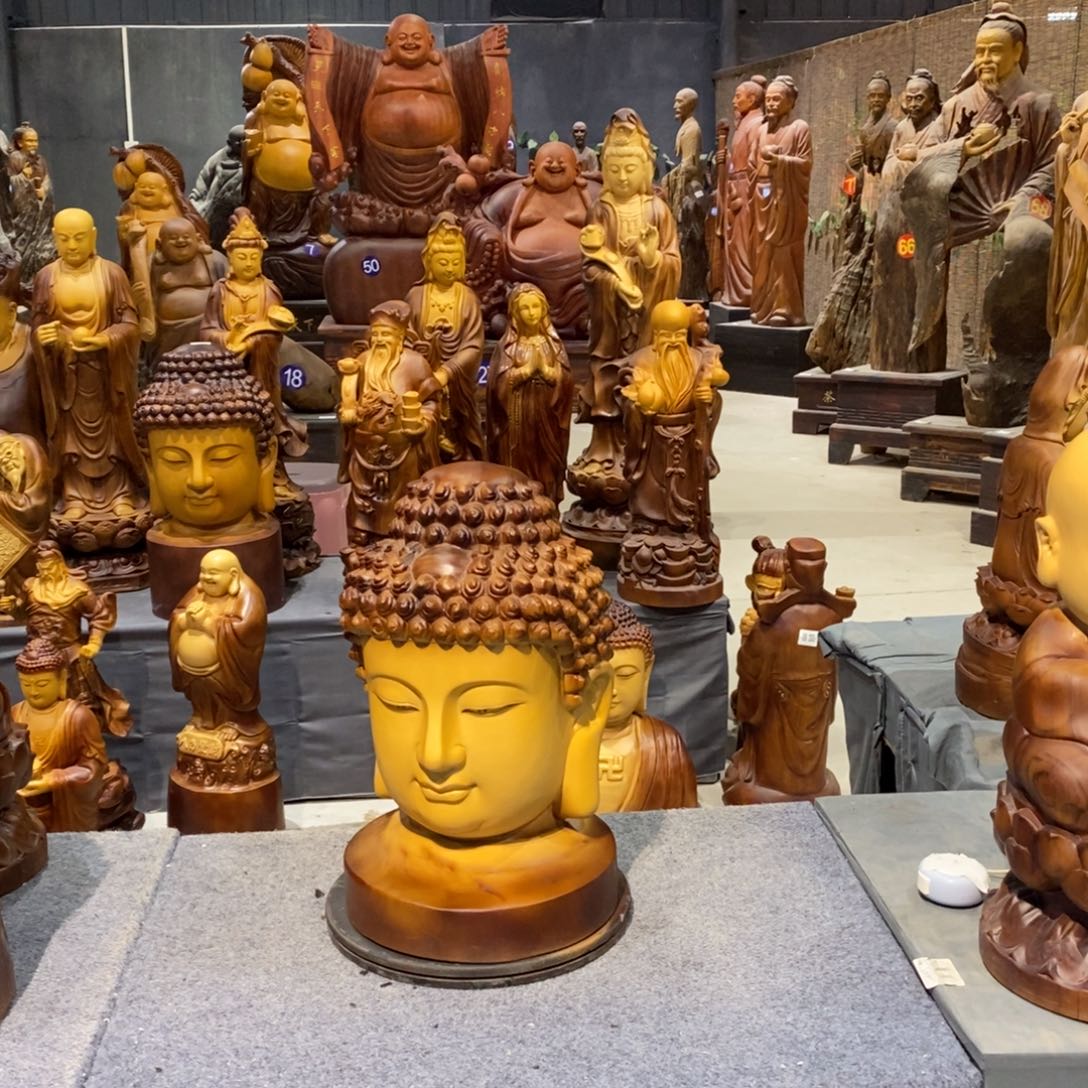 招***福香樟木香樟木佛头37