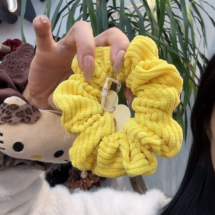 非金属布艺柠檬黄发圈