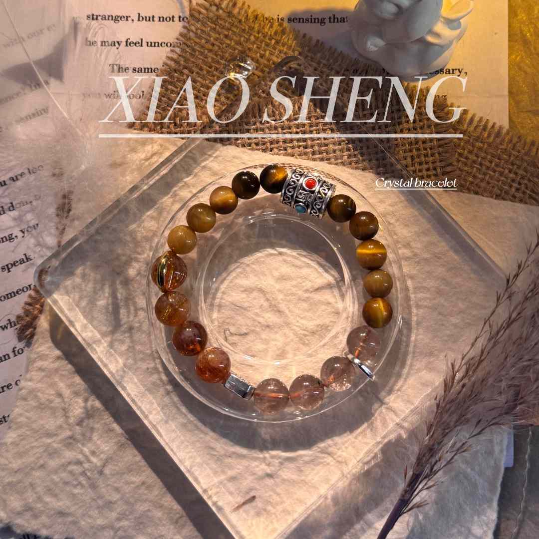 天然水晶【大法师】黄塔晶 茶发晶 虎眼天然水晶女百搭手串默认微瑕