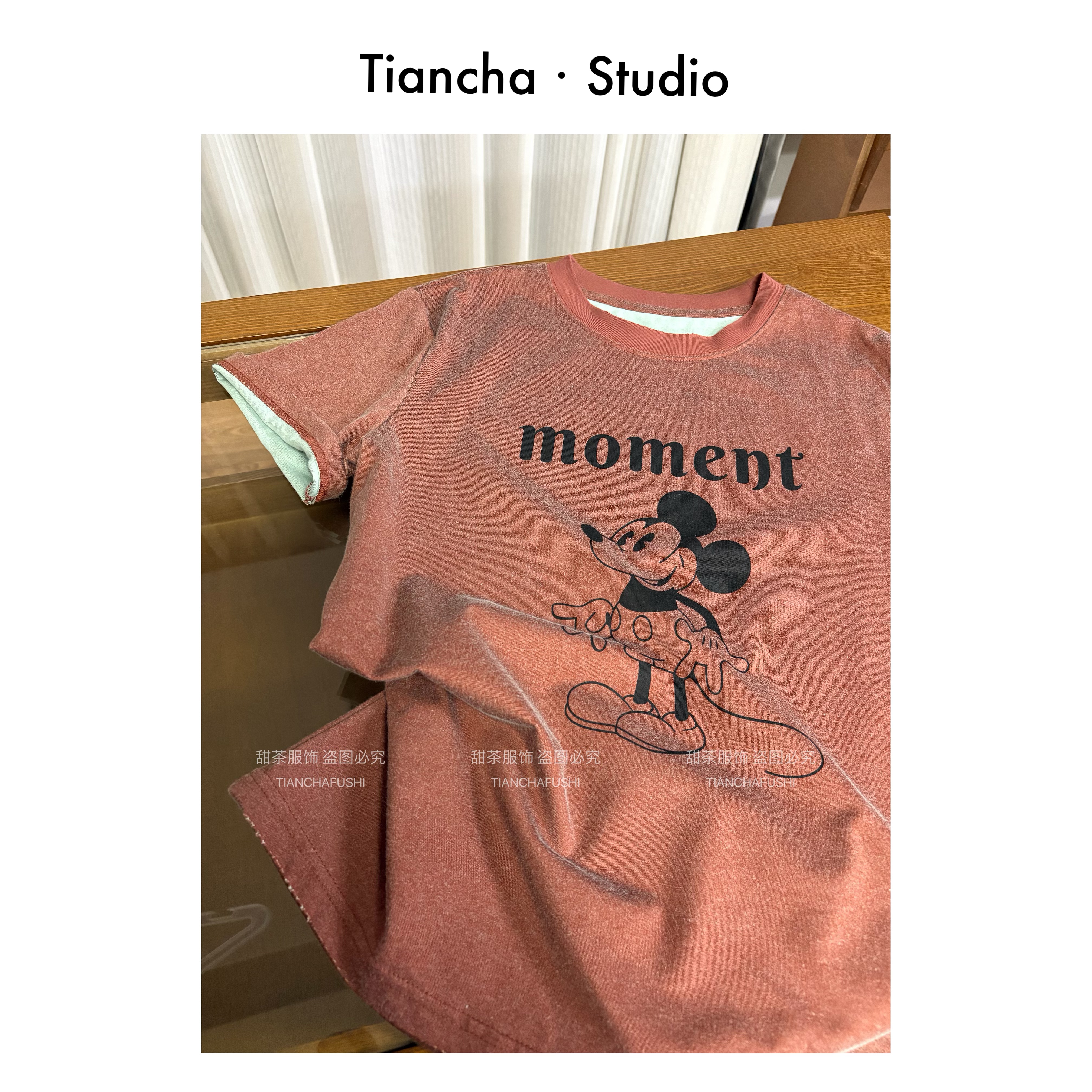 sweet c【黑色米奇】M736#夏季T恤女正肩韩版可爱舒适百搭上衣