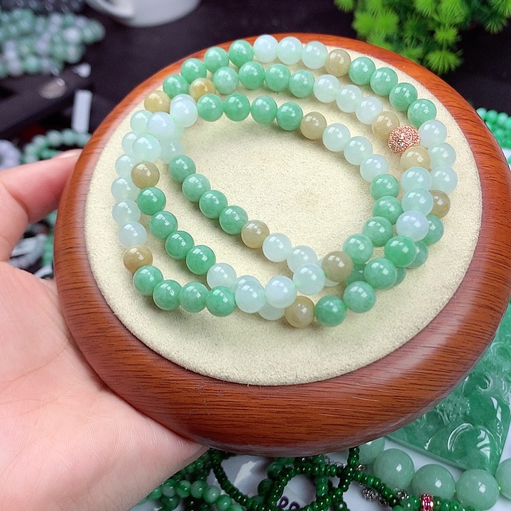 翡翠未镶嵌颈饰项链