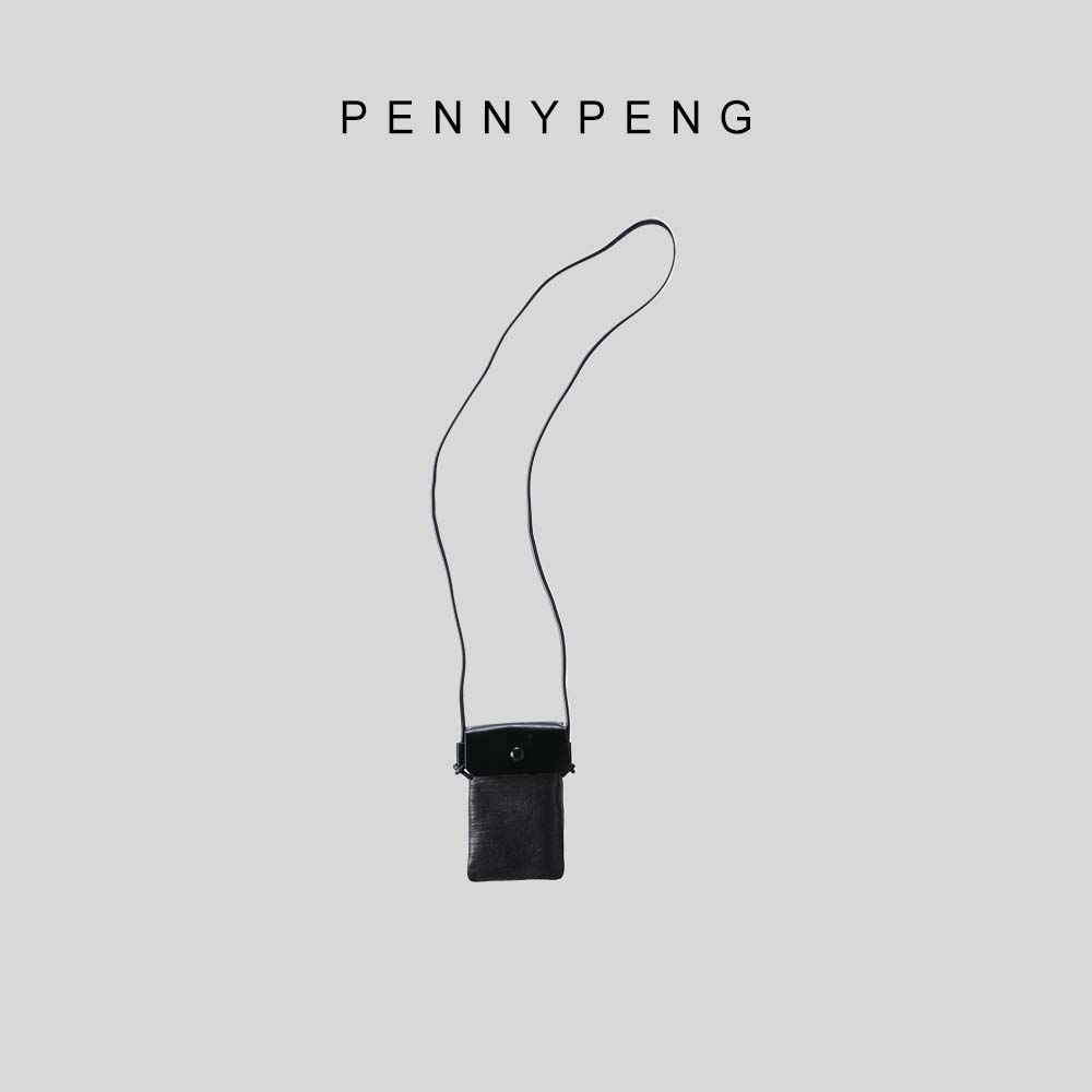 PENNYPENG手机包时尚设计师气质品质单肩女士黑色百搭洋气小挎包
