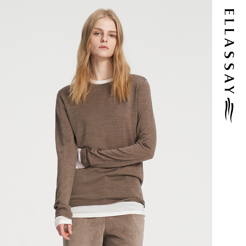 ELLASSAY歌力思秋季新款简约大方百搭毛针织衫女EWW354M05100