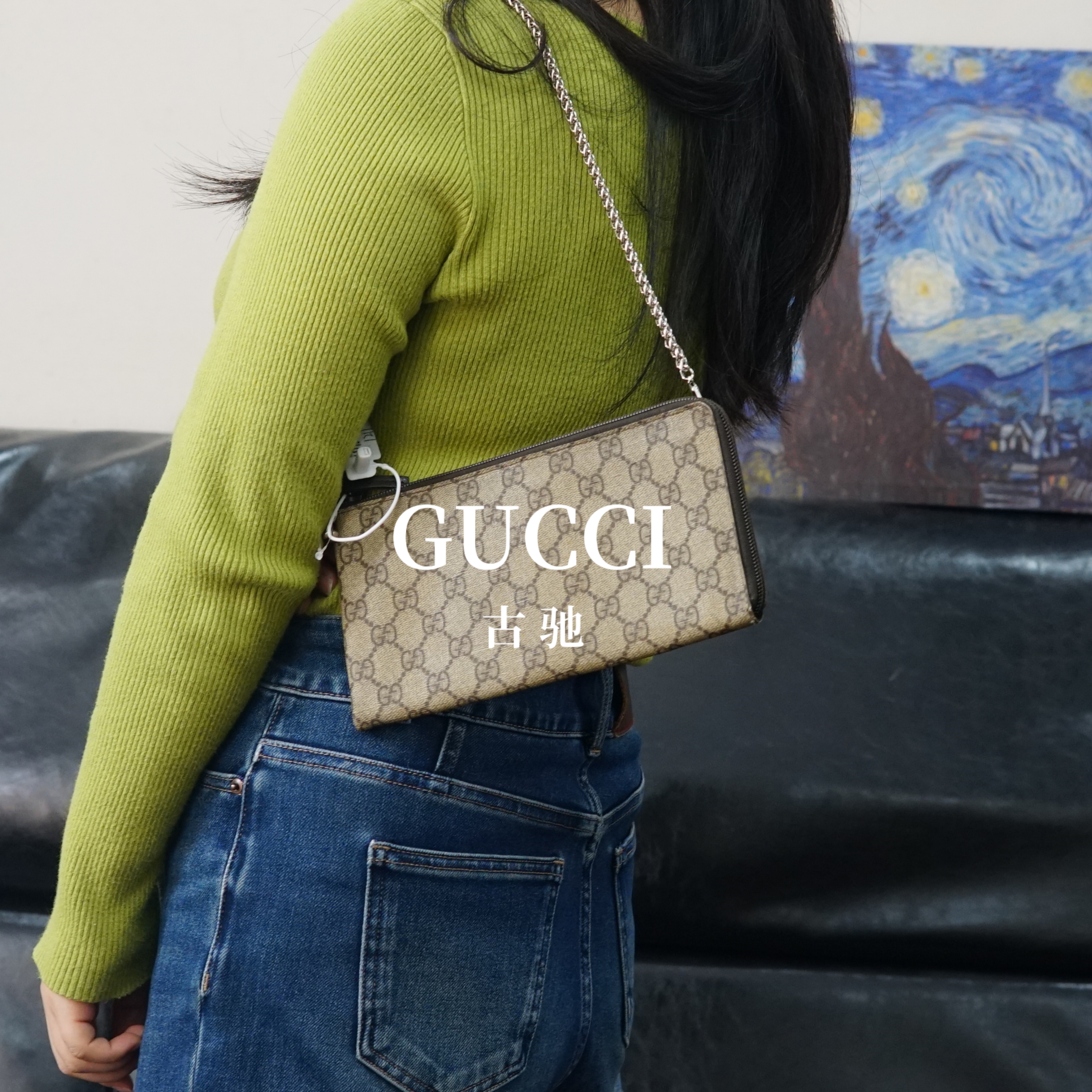 95新 GUCCI/古驰 老花斜挎包/HD12223006/3006