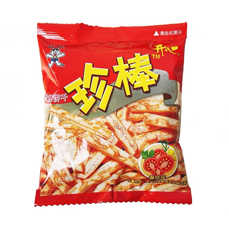 旺旺网红酥性薄脆手指发酵饼干番茄牛肉味早餐茶点散零食
