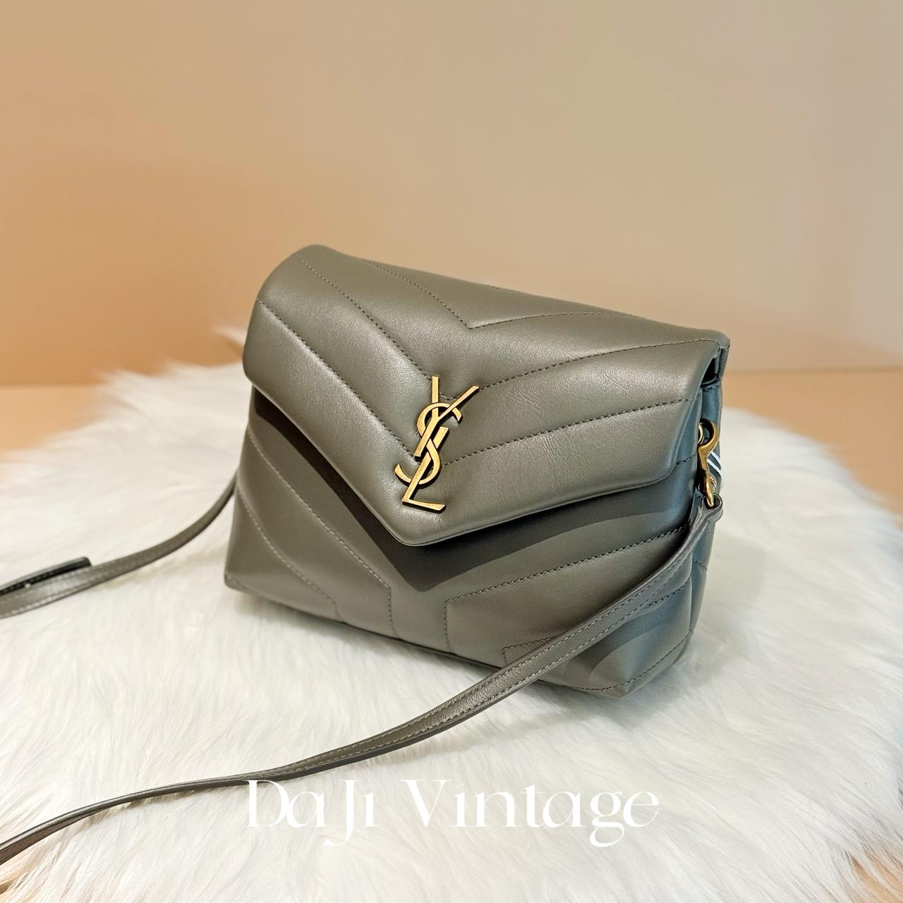 大吉中古/ysl圣罗兰苔绿色mini loulou斜挎包