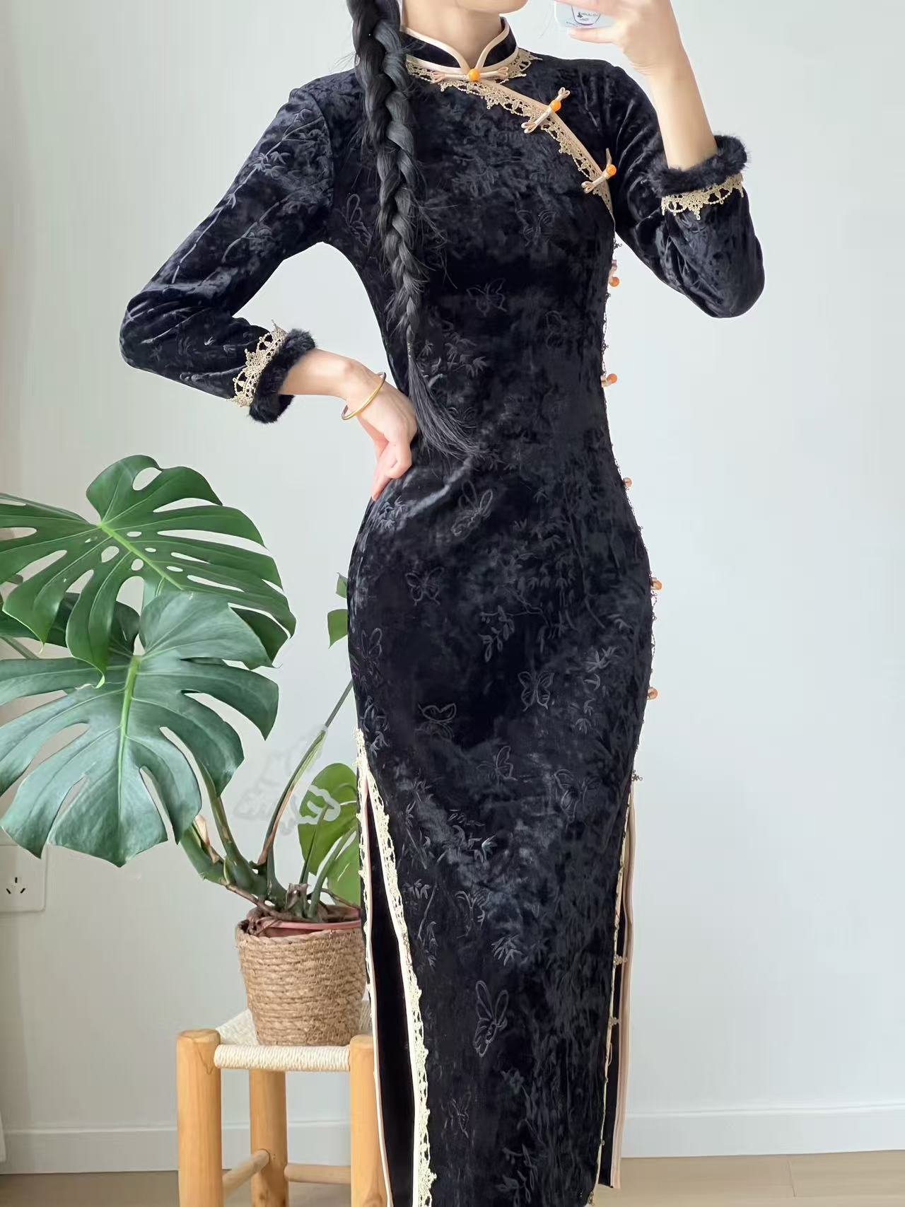 【初墨】上上签 冬季新款新中式改良旗袍复古民国风加绒日常少女风