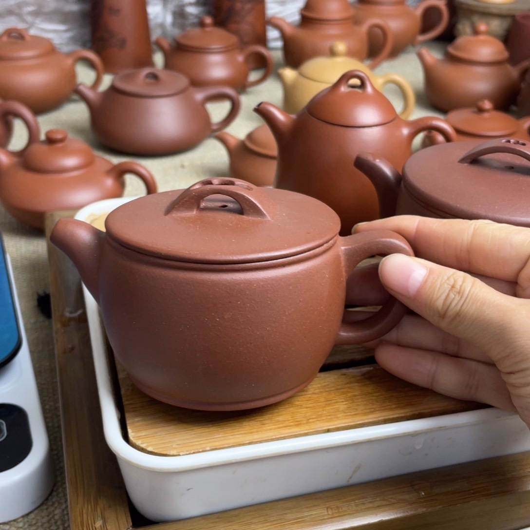紫砂茶壶汉瓦 底槽清 半手工 朱虹