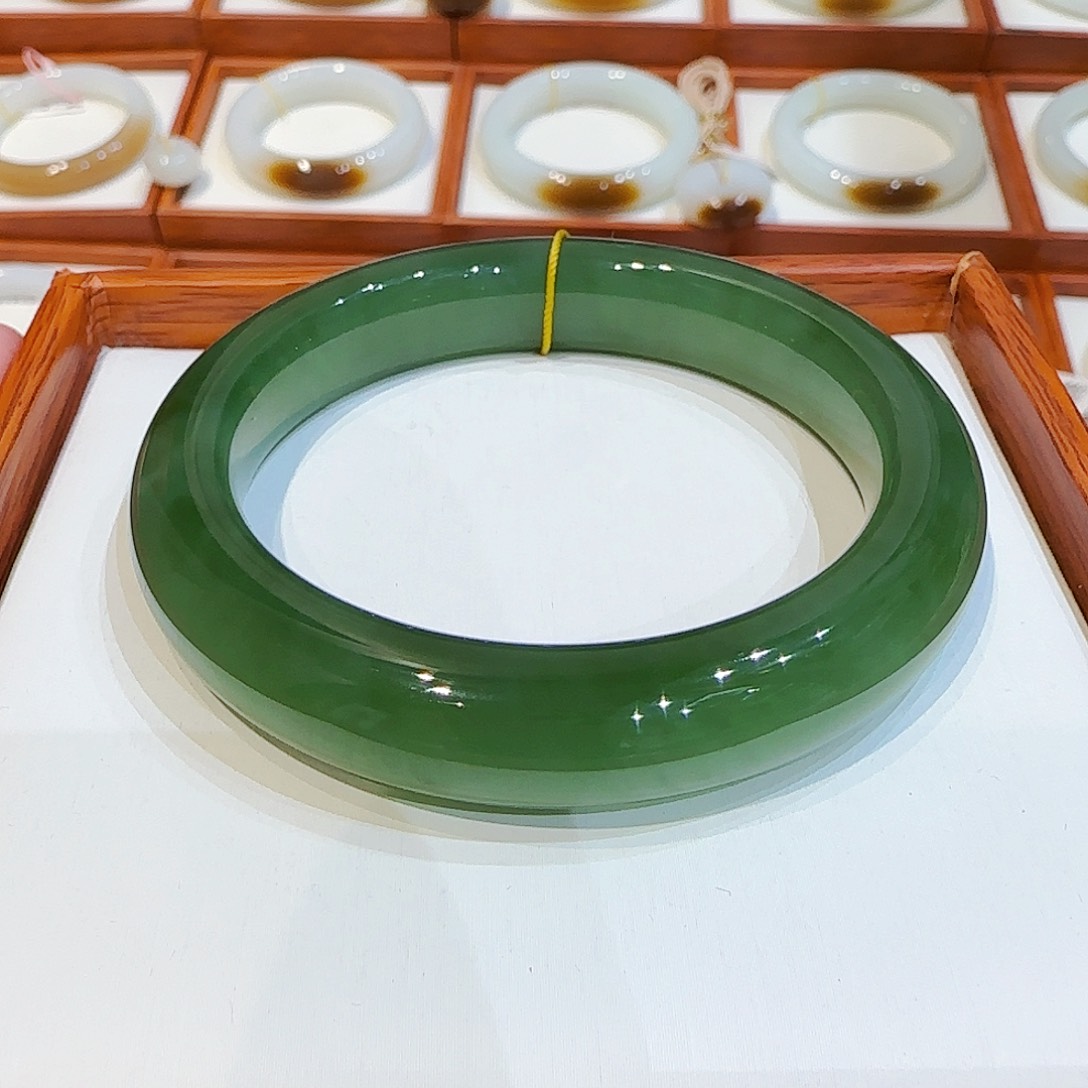 和田玉手镯未镶嵌老坑俄碧白猫粉青51 52 53