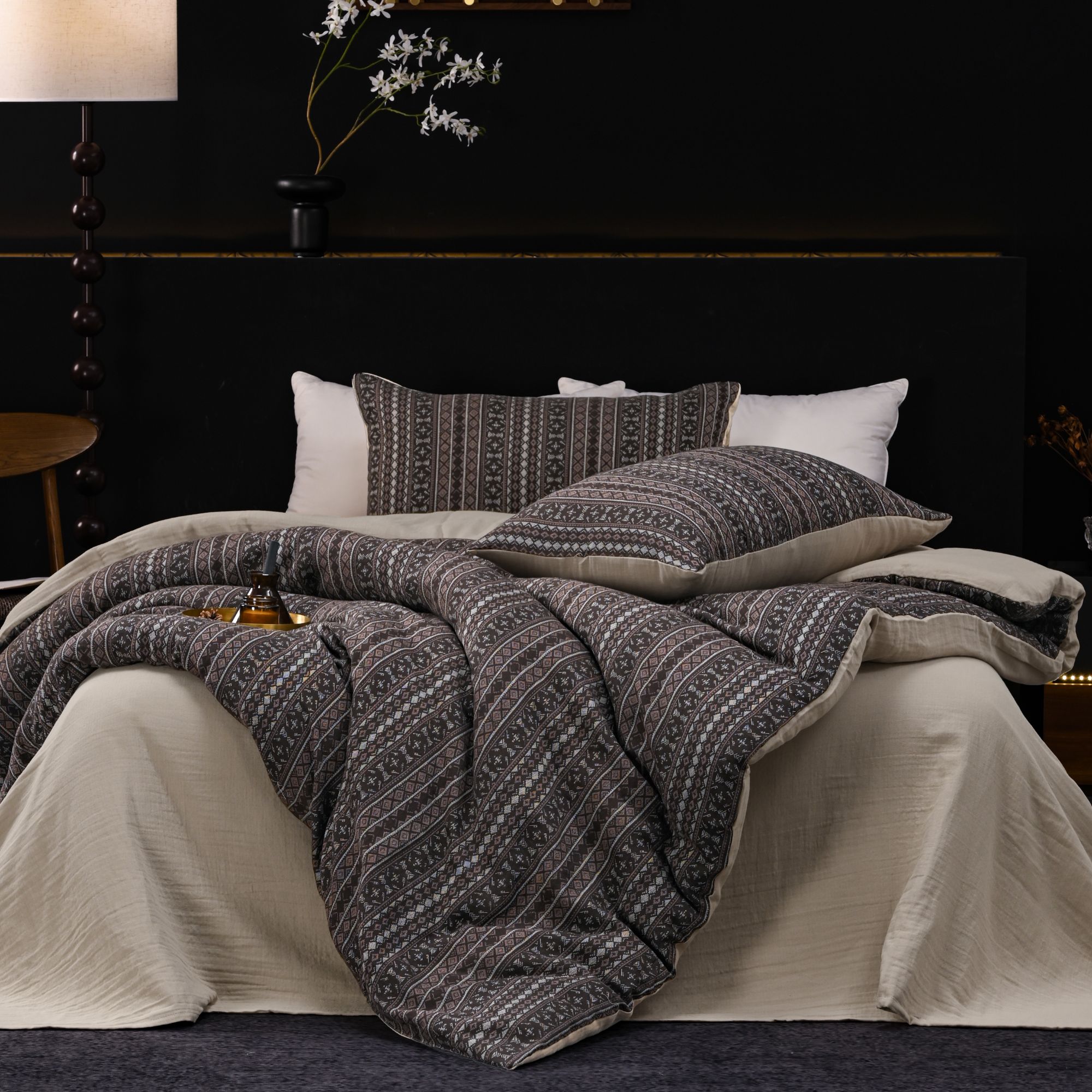 【雅筑深咖】高端现代都市老钱风美式柔软亲肤被套