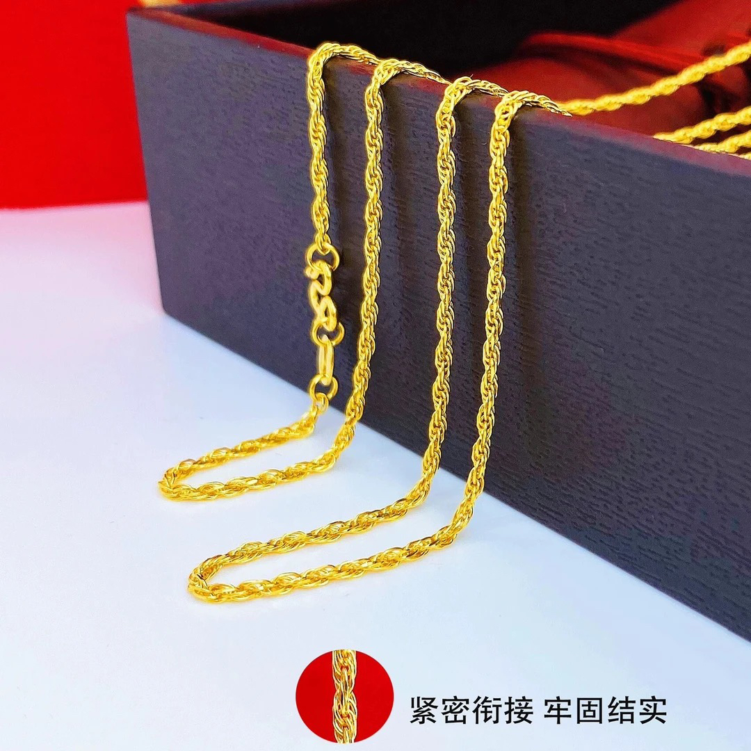 链子足银 足银999.9重工麻绳麻花链单链A107