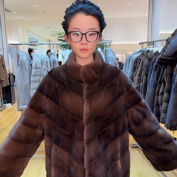 水貂皮进口貂皮短二大衣