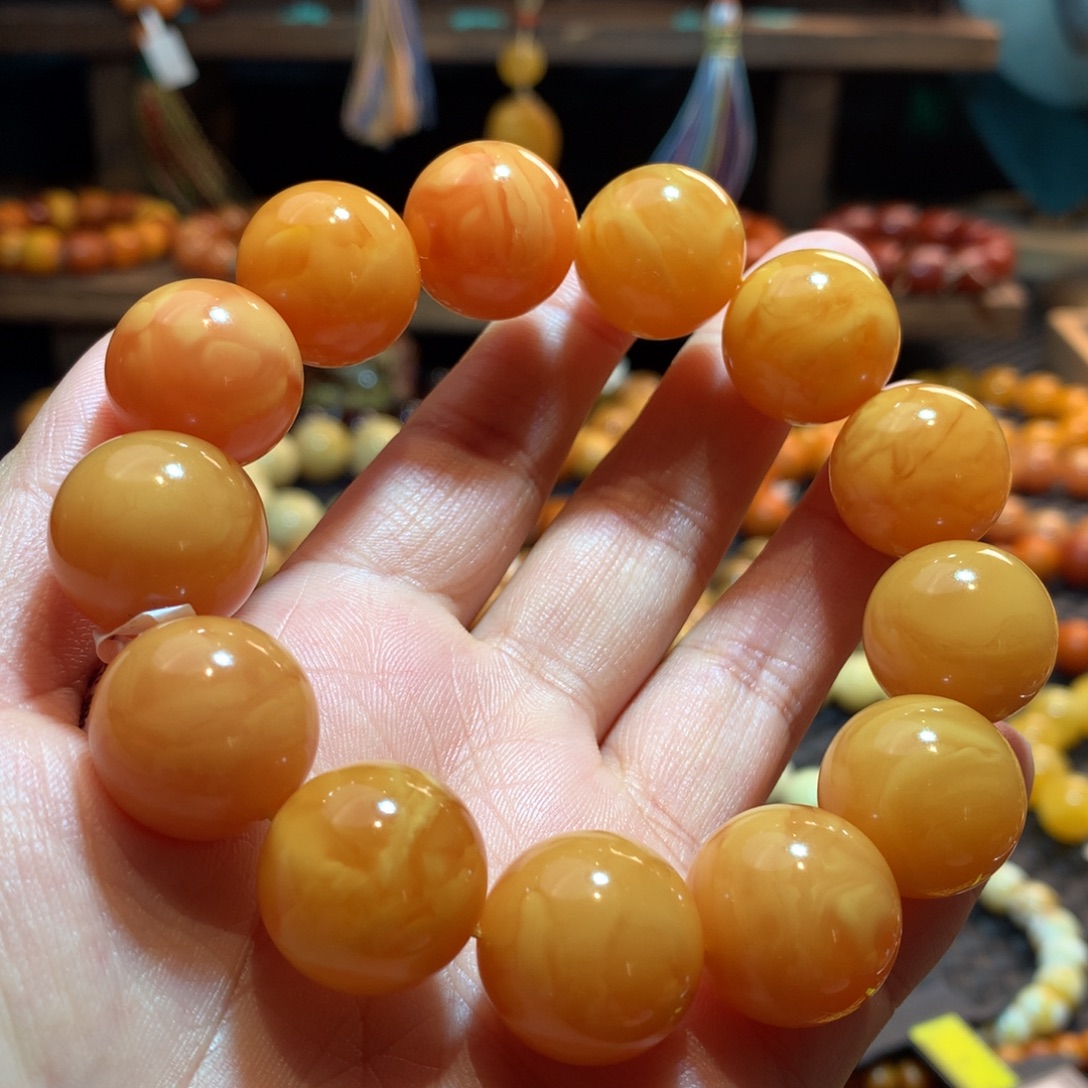 蜜蜡未镶嵌手链蜜蜡手串