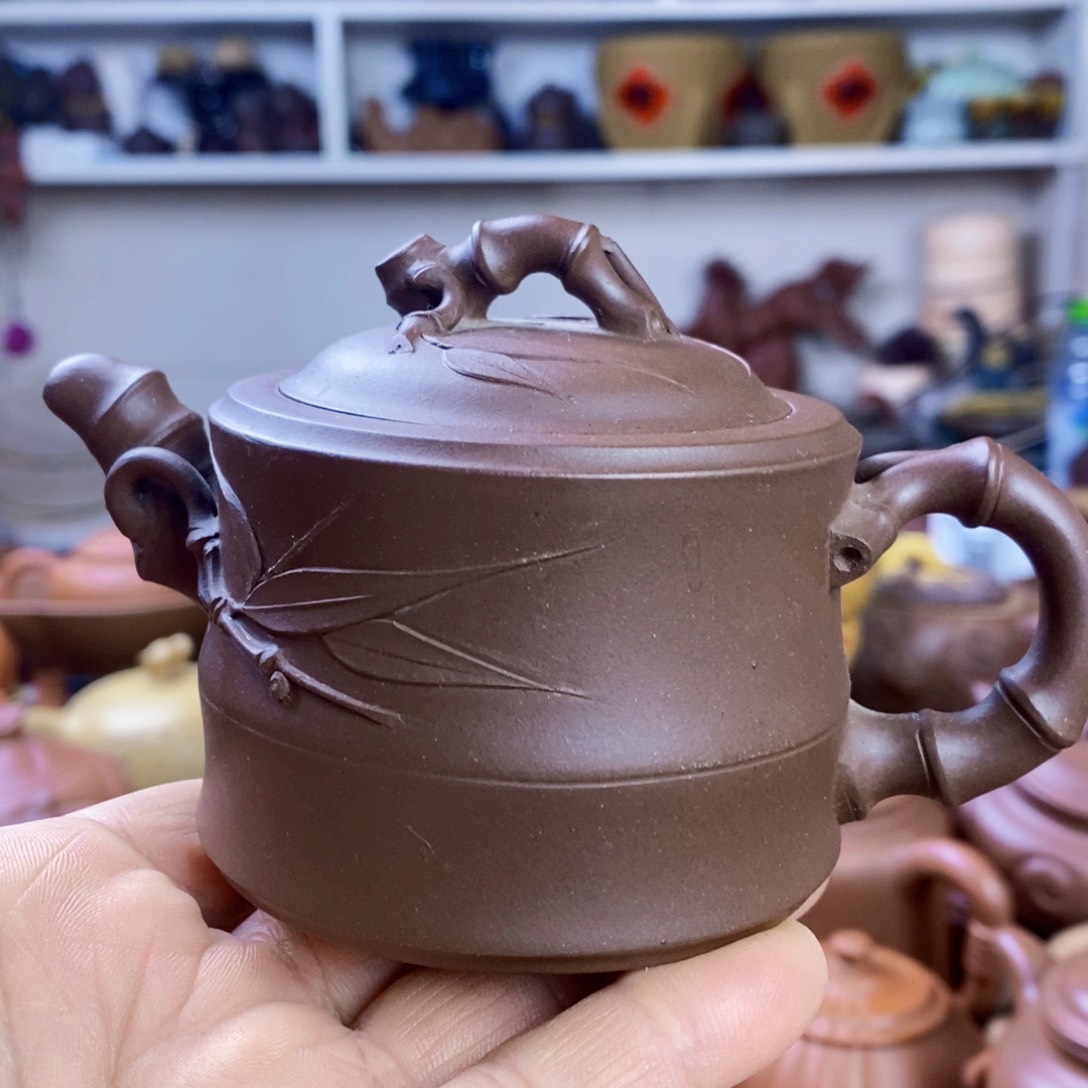 紫泥茶壶原矿紫砂