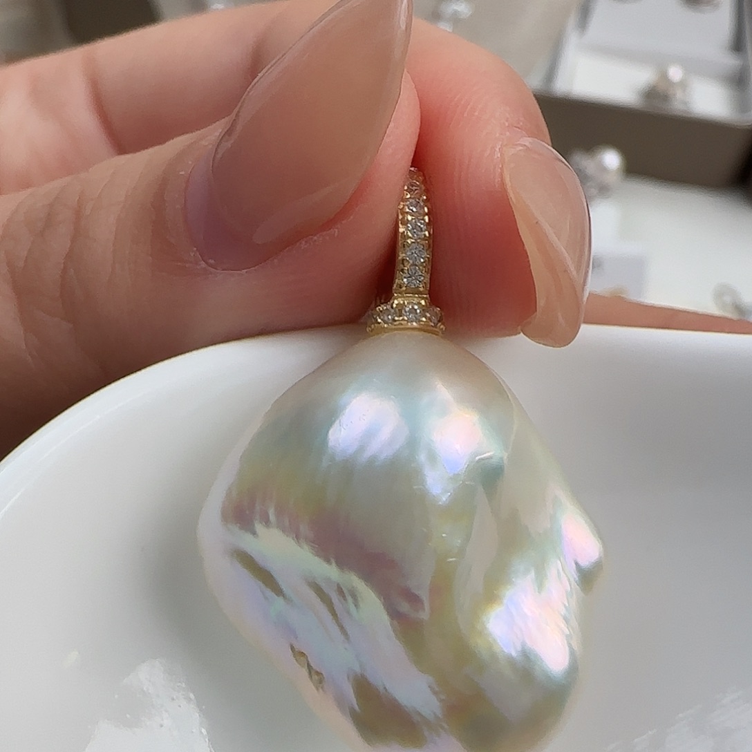 银S925镶嵌淡水珍珠颈饰