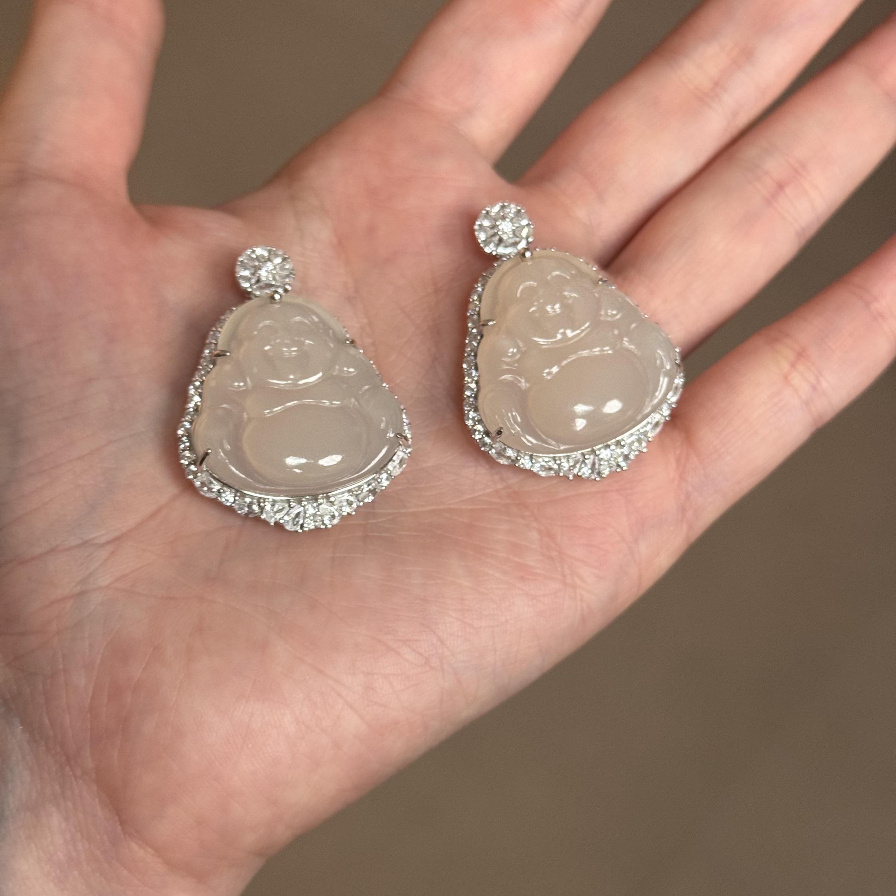  天然和田玉藕粉佛公吊坠-JH25112803（多样性发货