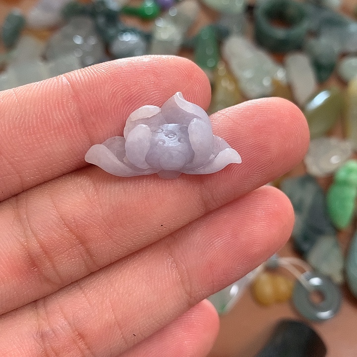 雯***文翡翠未镶嵌颈饰天然翡翠玉石紫花