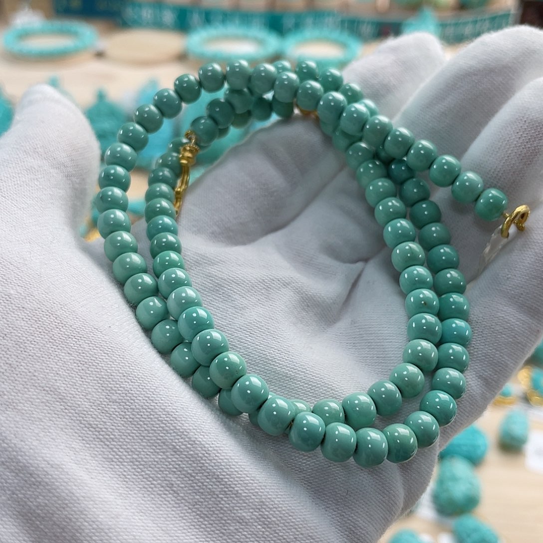 绿松石珠宝奇石18K金镶嵌桃****锅