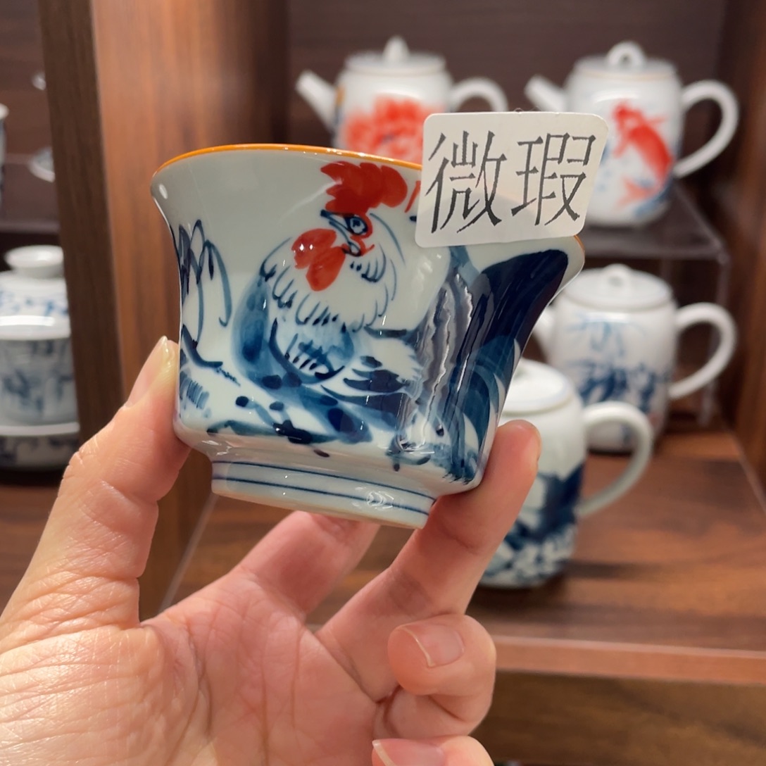 有瑕釉下彩纯手绘