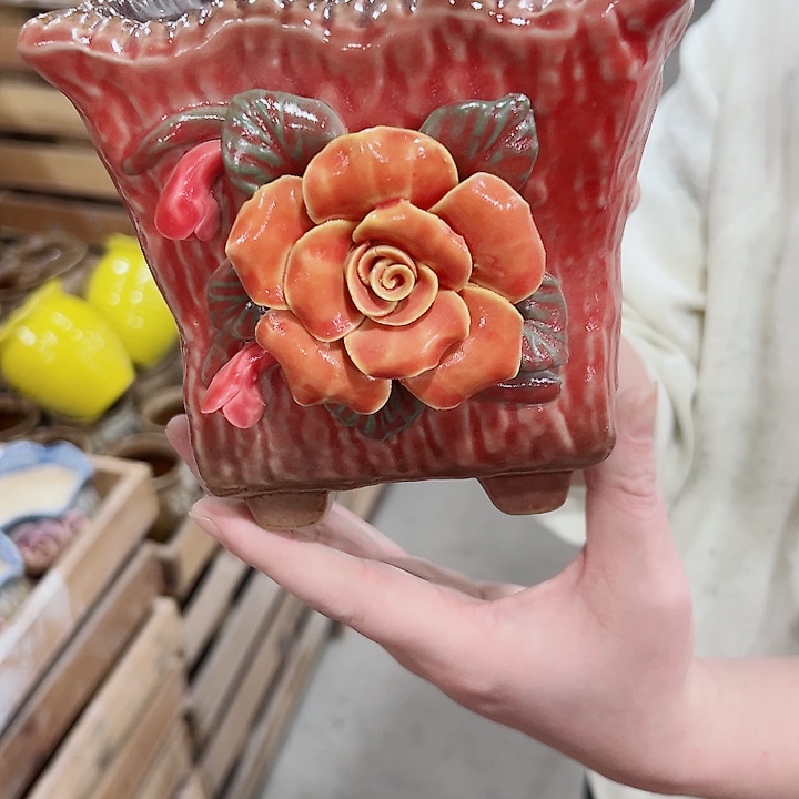 有孔.凑满10元发货多肉陶瓷花盆！