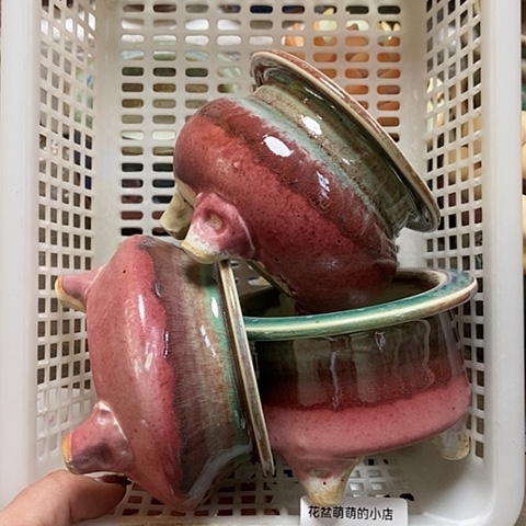 紫砂花盆644瑕疵品口径7单8左右