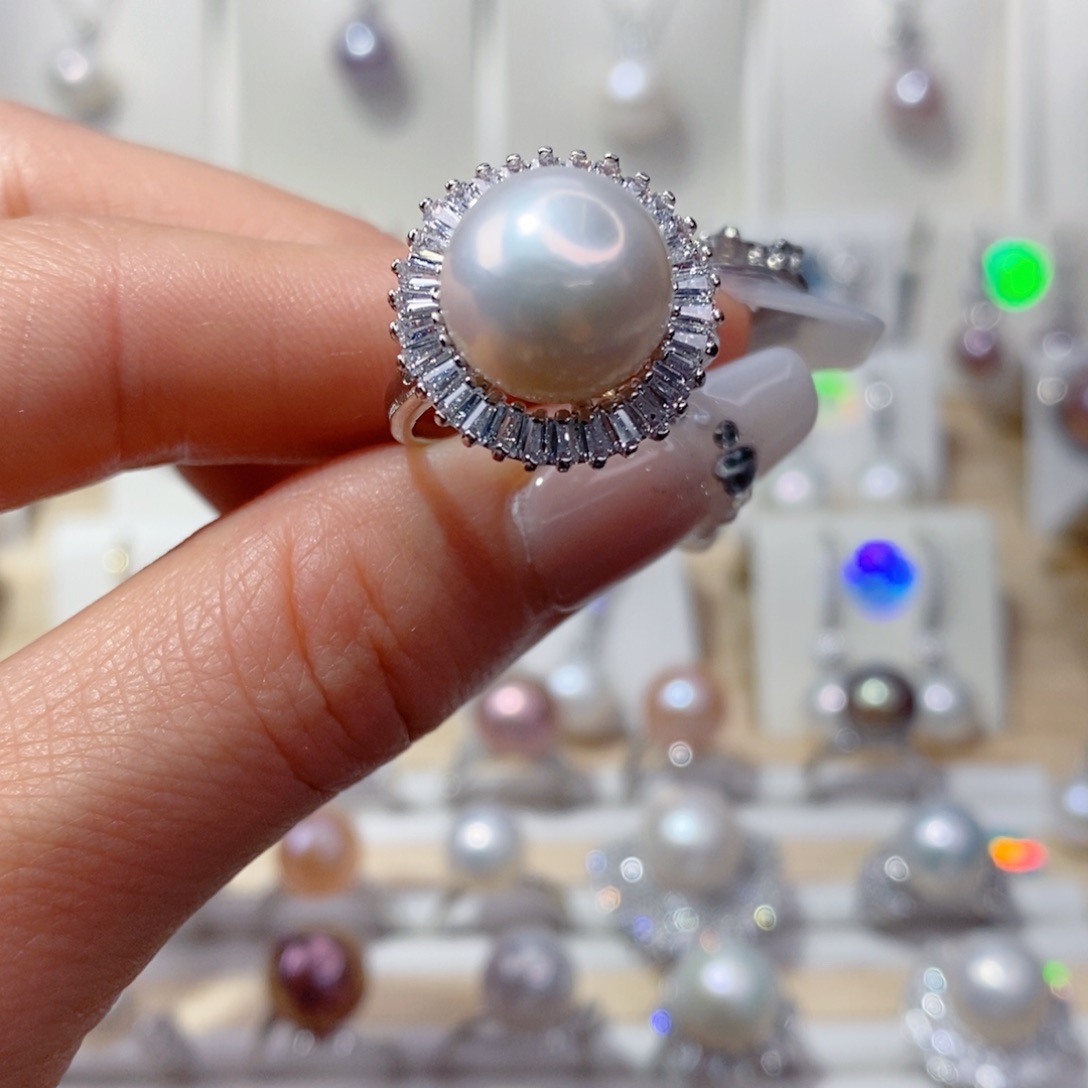 淡水珍珠戒指合金