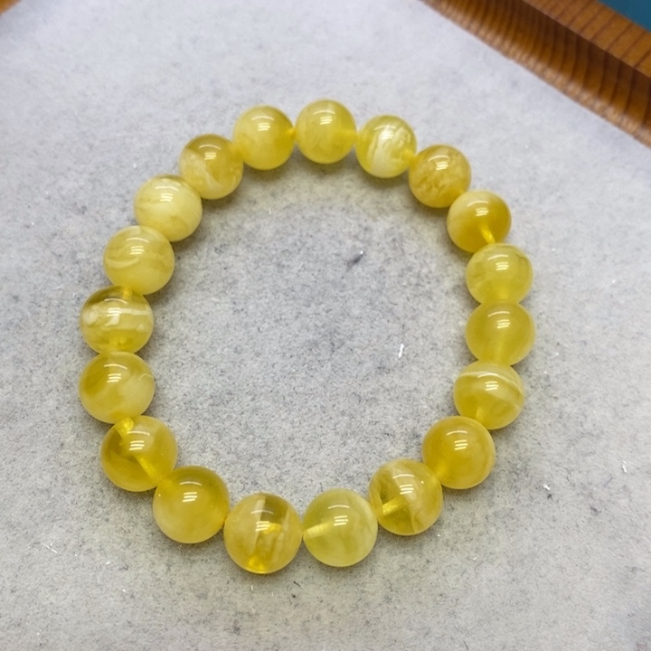 蜜蜡裸石未镶嵌手串