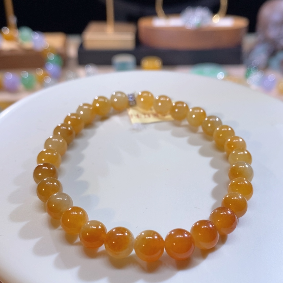 翡翠未镶嵌吊坠(不含链)翡翠冰黄红翡手串卡6+