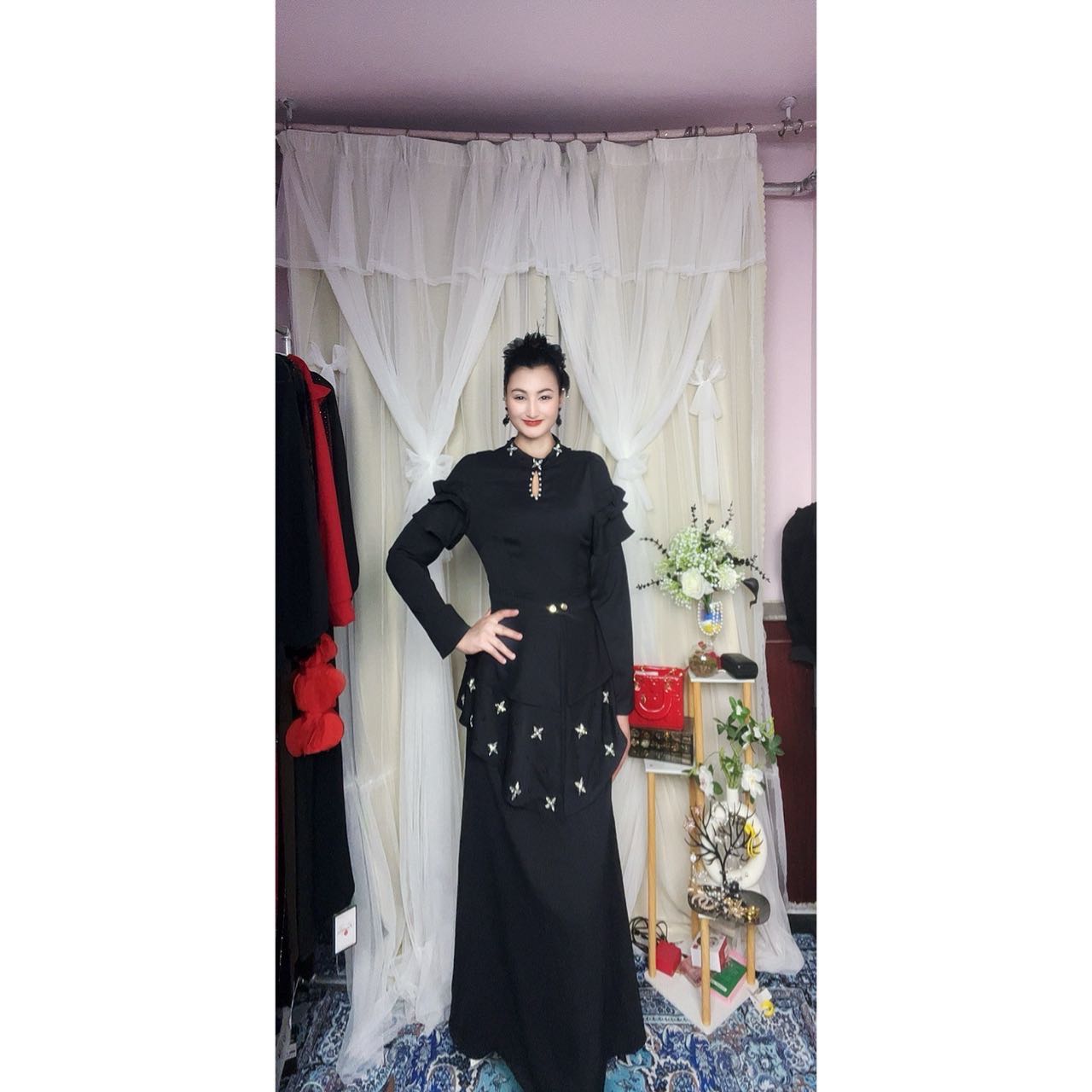 6222【包邮】气质时尚高级轻奢设计款名媛女装连衣裙