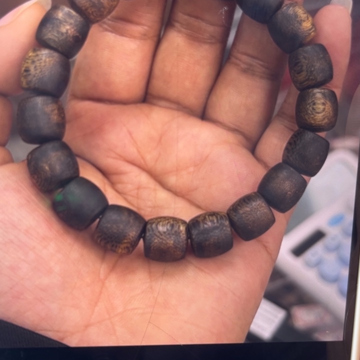 幸***福沉香手串奇楠鼓珠单圈 