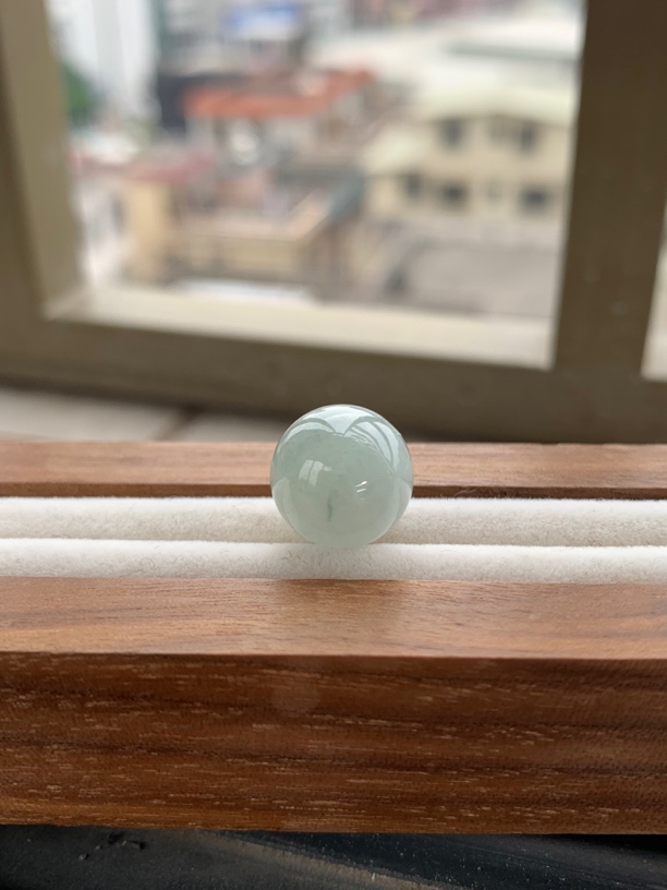 天然缅甸翡翠-冰晴底圆珠12.2mm