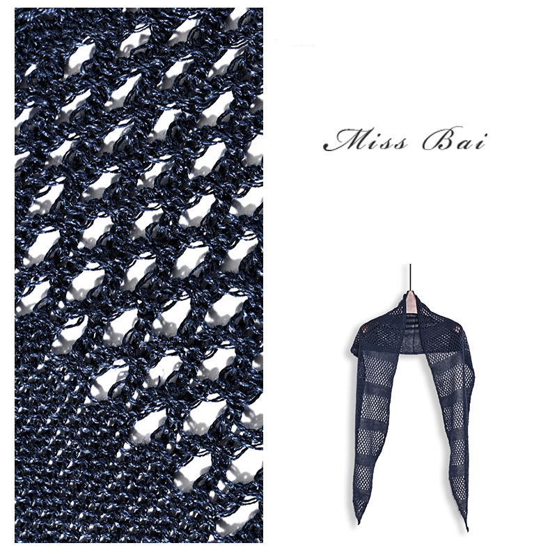 YIWEN-时尚百搭亚麻镂空围巾外搭披肩WJ1103