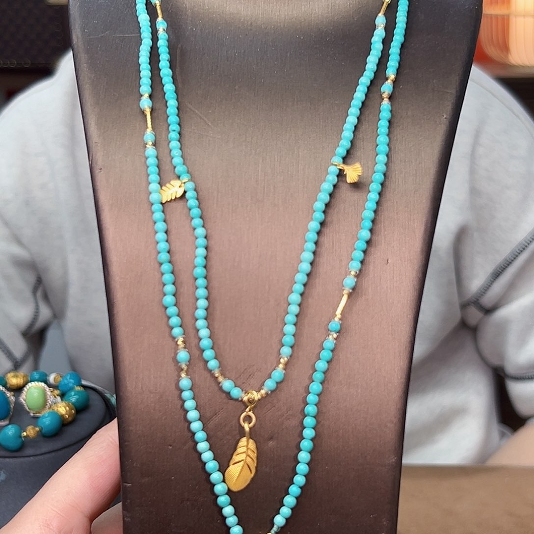 绿松石珠宝奇石18K金镶嵌