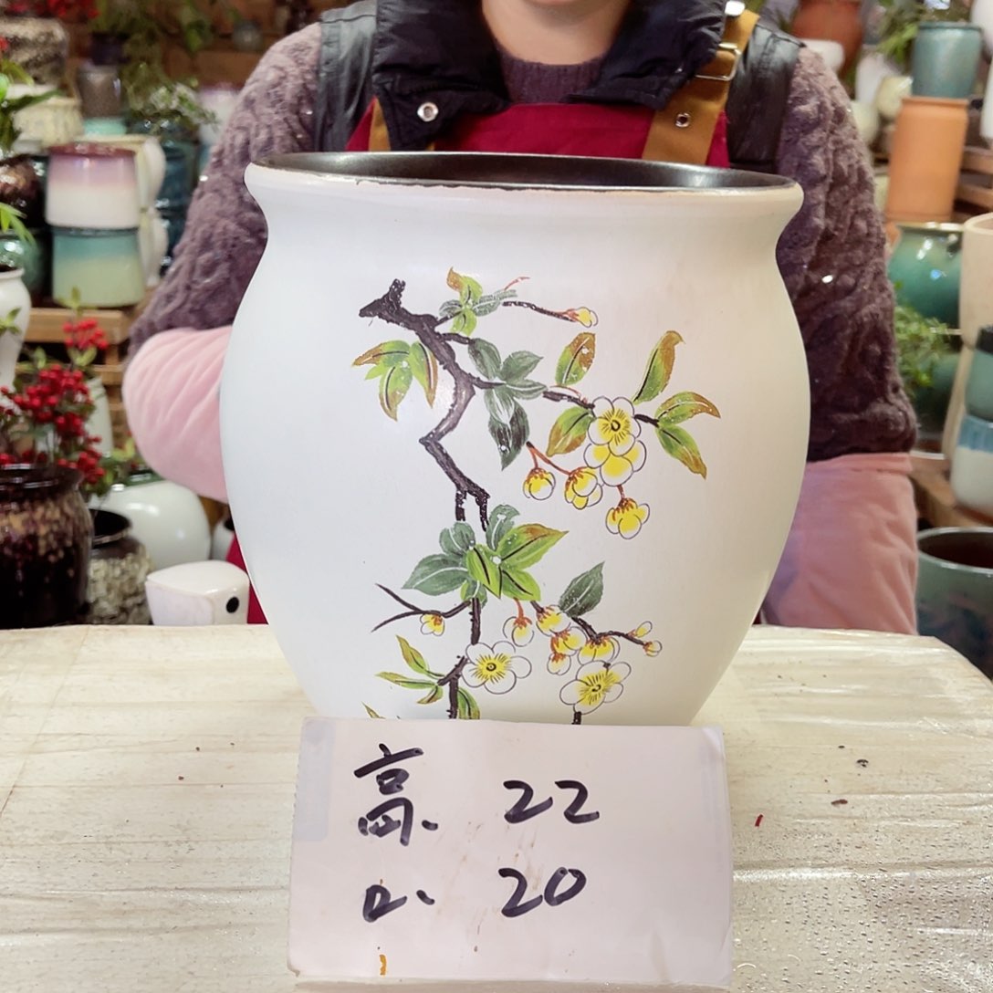 紫砂花盆高度22口径20