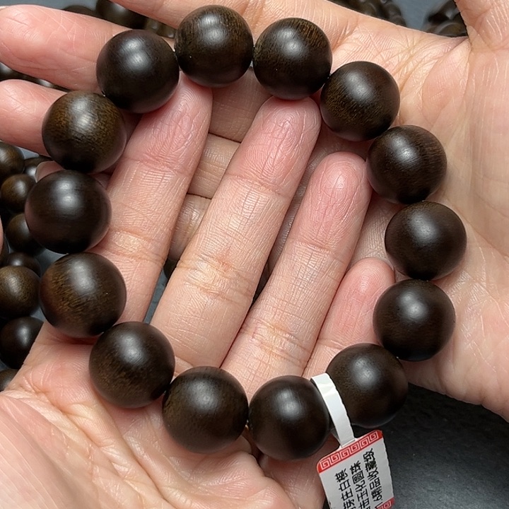 沉香手串血**狼白棋玉化