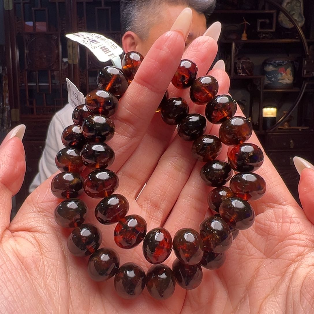 琥珀裸石未镶嵌抚顺琥珀10268多样性发其一13mm