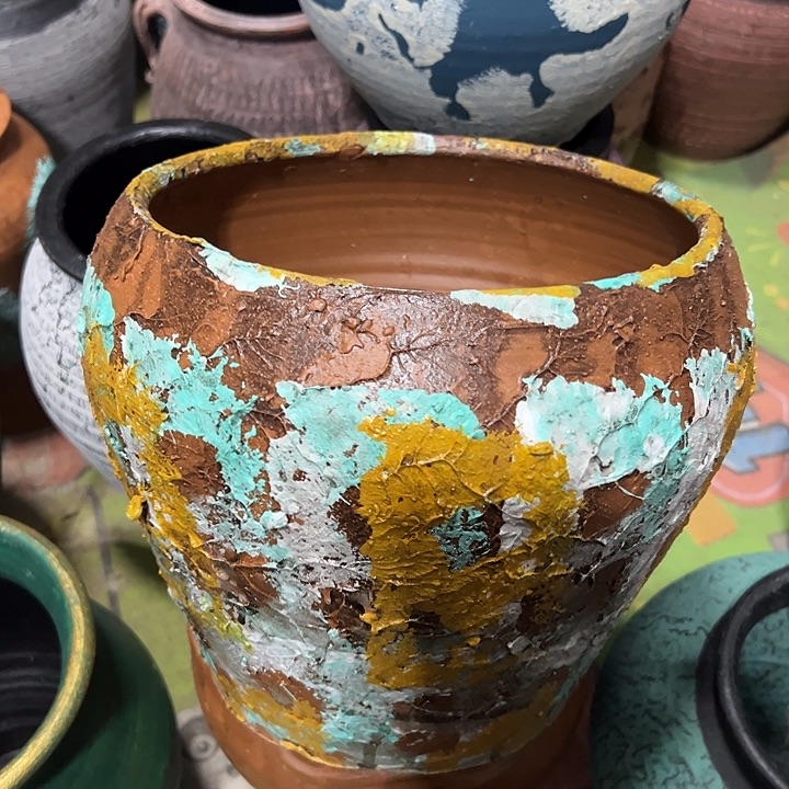 彩绘浮雕高20口19带孔