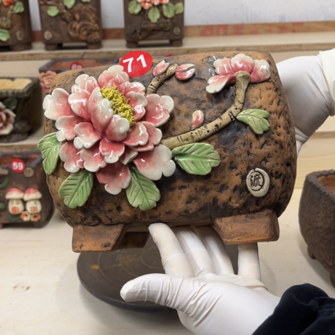 【闪购商品】紫砂花盆71号微瑕内口17.5×16脚高15.5