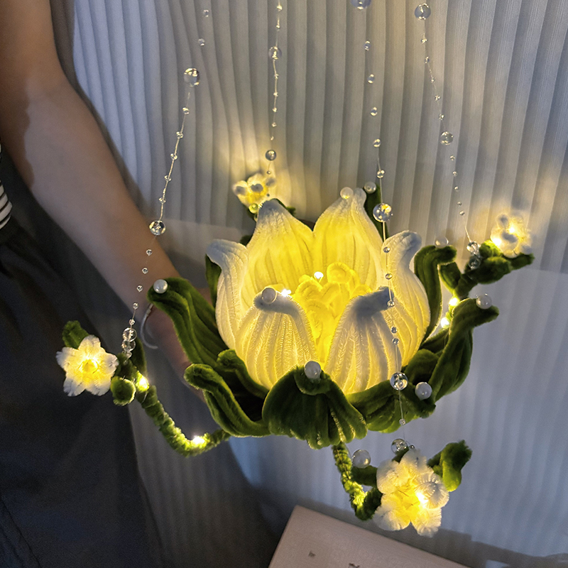 diy手工铃兰花材料包中式手提扭扭棒手工花灯送情侣闺蜜创意礼物