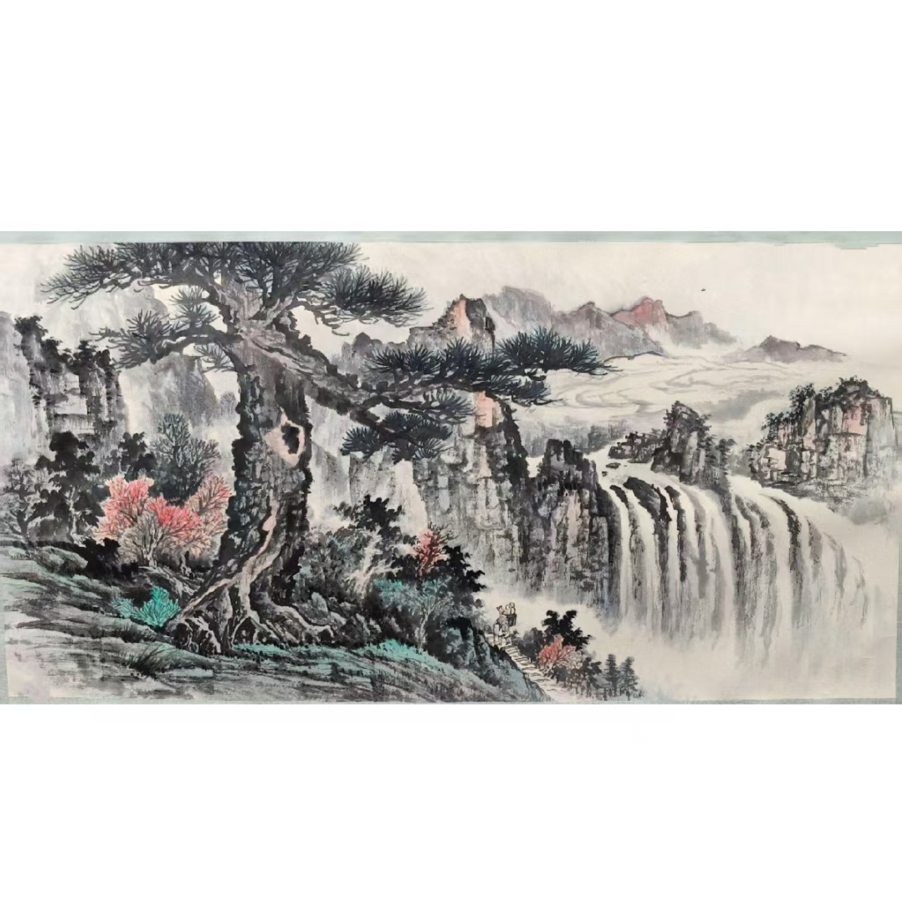 tj148《山水》68*133（8.3平尺）纸本镜心