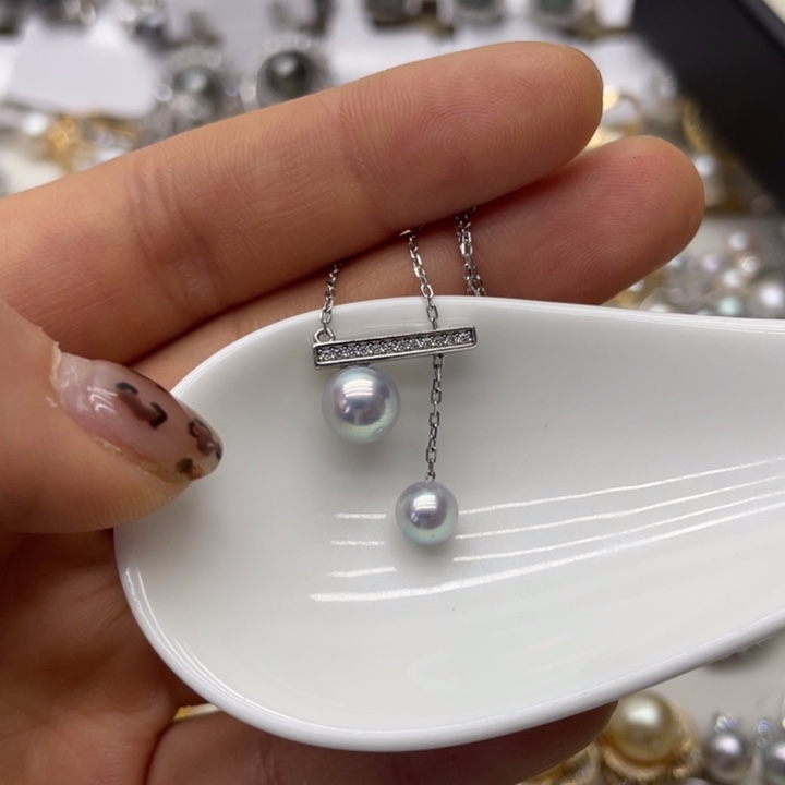 海水珍珠项链银S925镶嵌