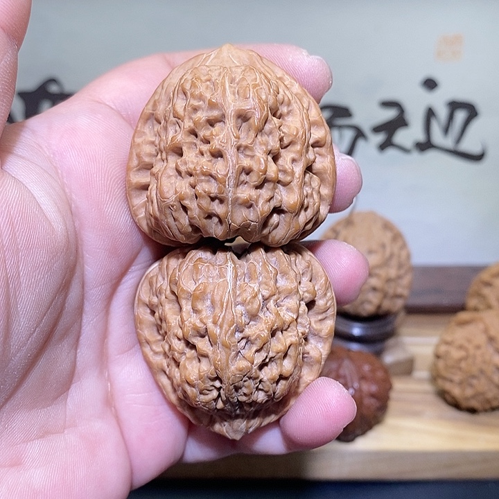 文玩核桃把件39一代金蟾凹底