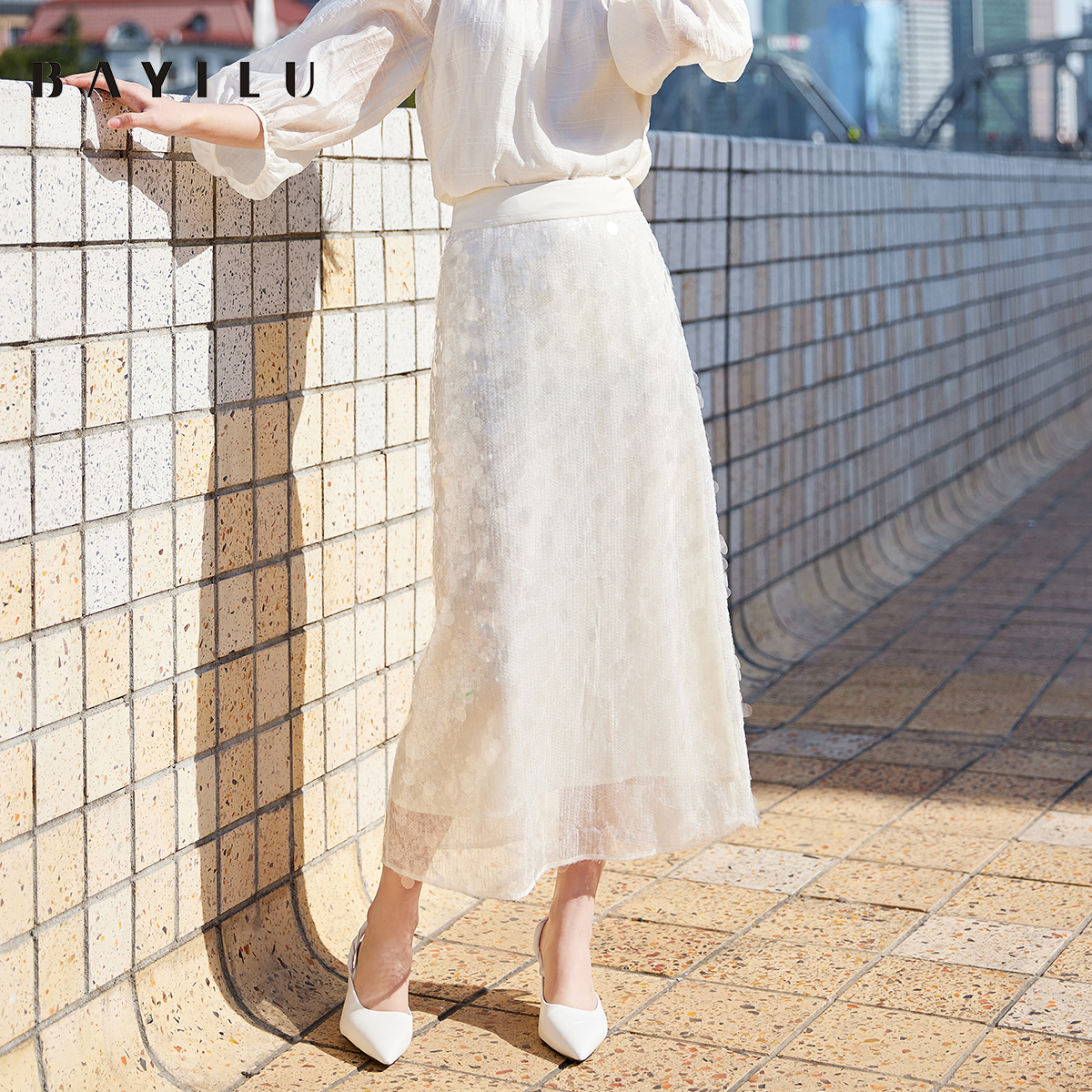 【小春子】芭依璐夏季半身裙女百搭优雅直筒裙子90Q3938