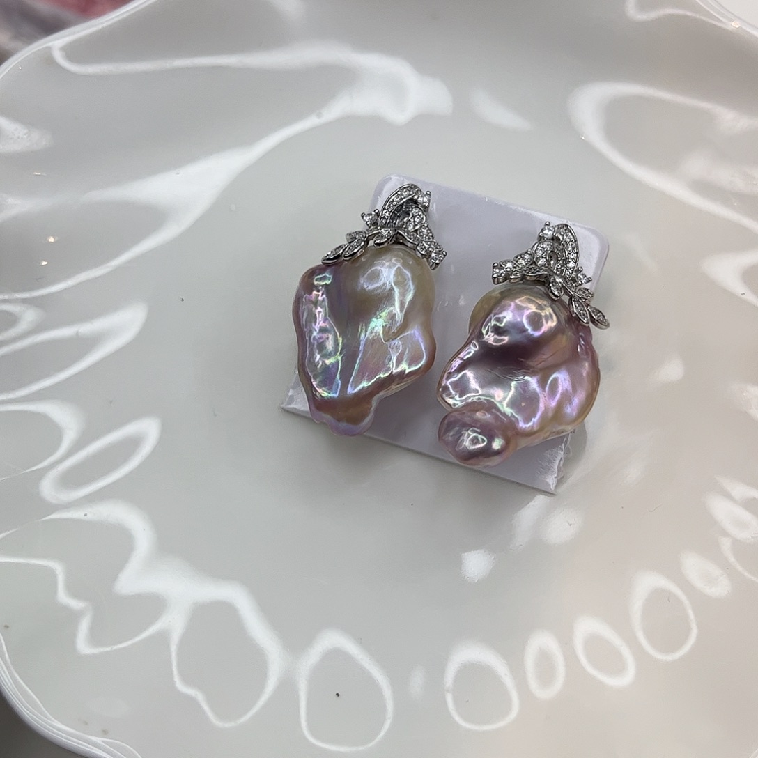 合金耳饰淡水珍珠