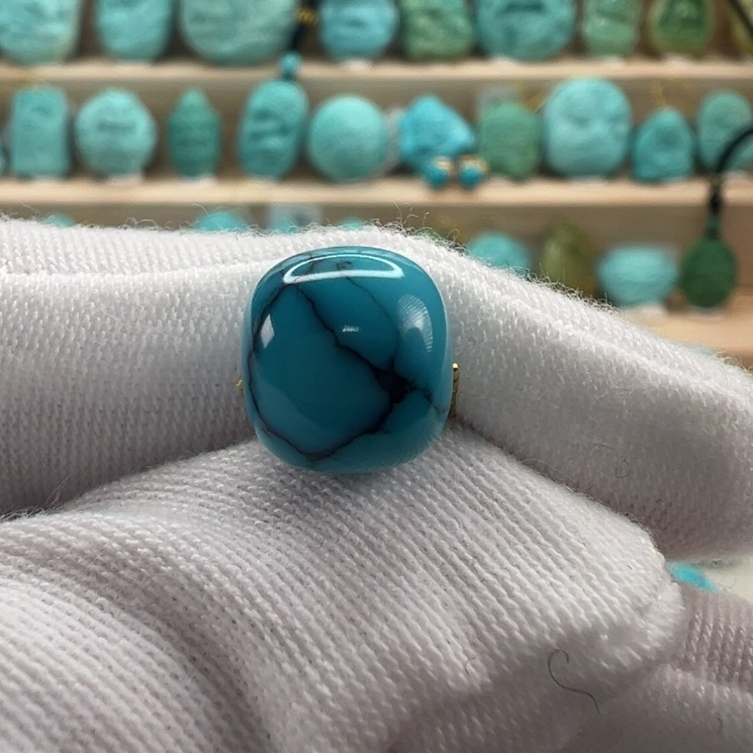 未镶嵌绿松石老型珠9.7x8.9mm