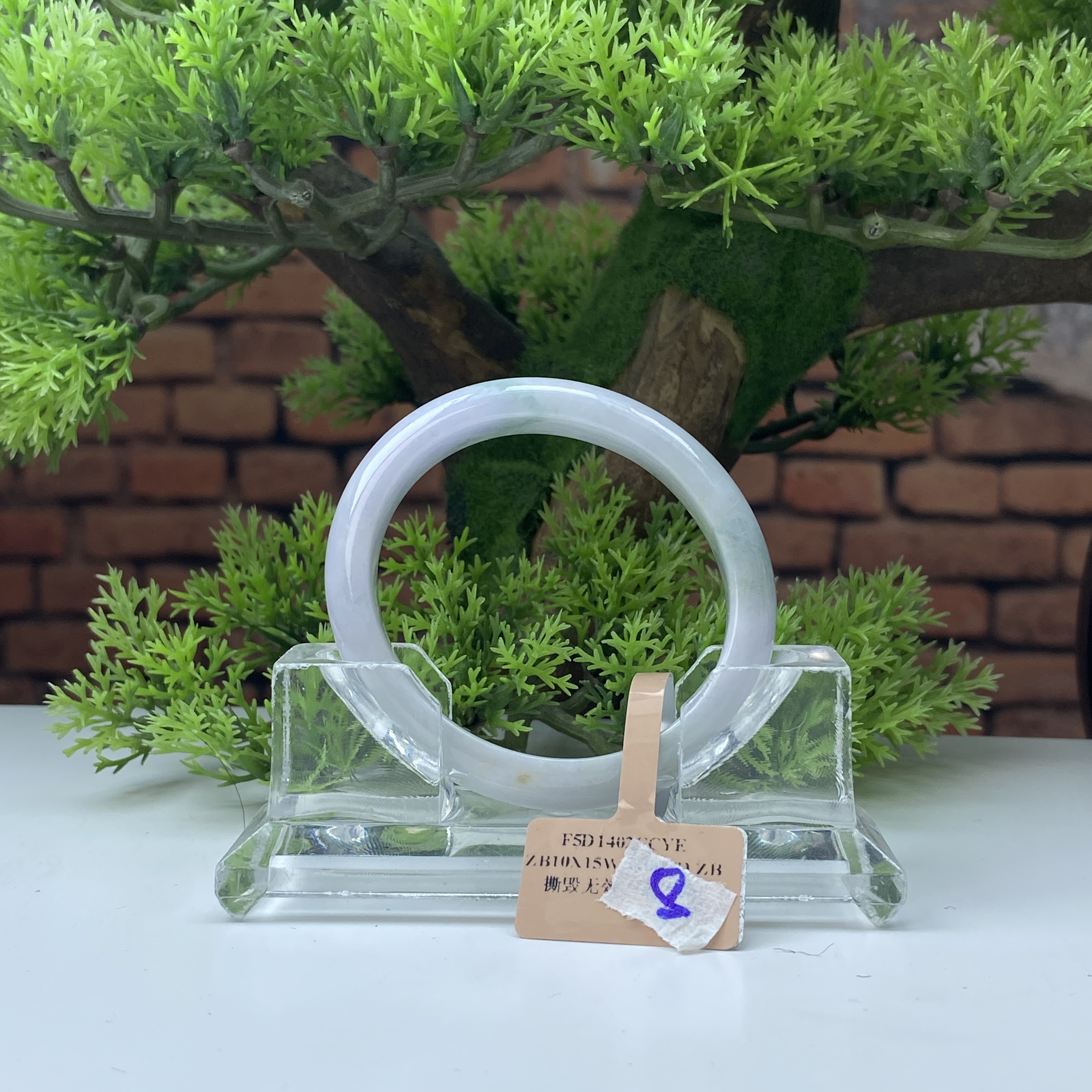 54【刀客砍价王】心心天然缅甸A货翡翠手镯 (微瑕)  G8