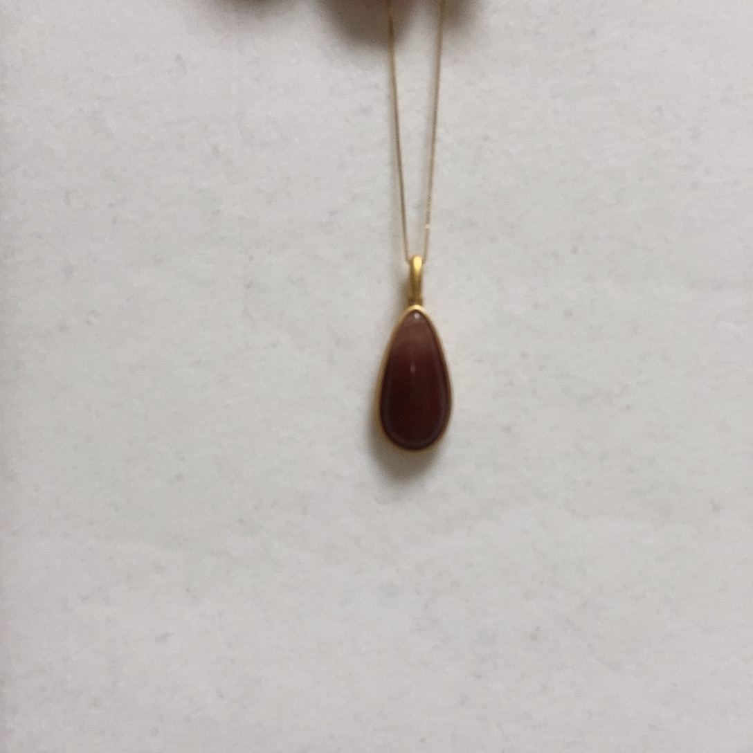 南红玛瑙颈饰银S925镀金镶嵌简单