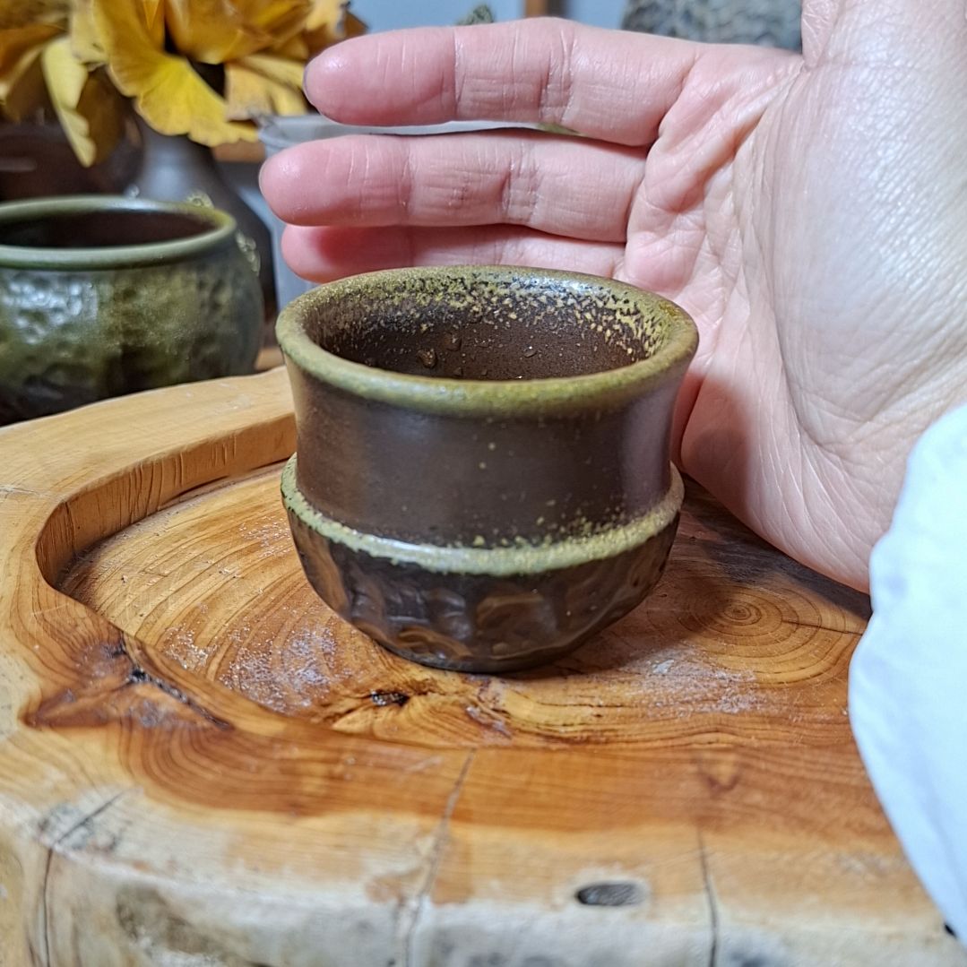 坭兴陶纯柴烧锤纹杯100c