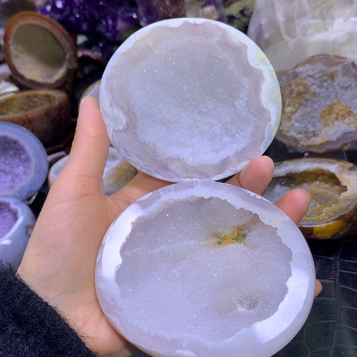 水晶福利全抛雪景盆未镶嵌